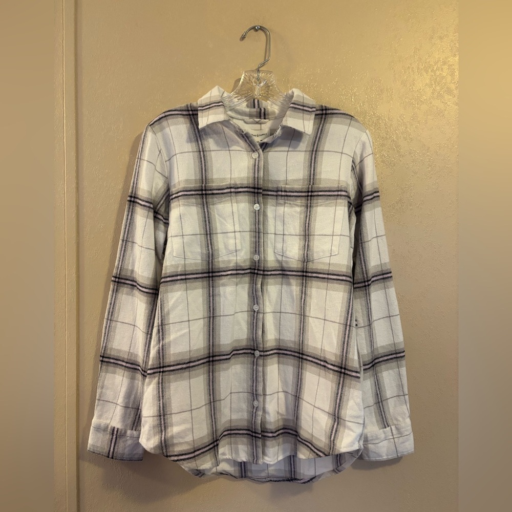 NWT Thread & Supply women’s flannel button down shirt sz XS